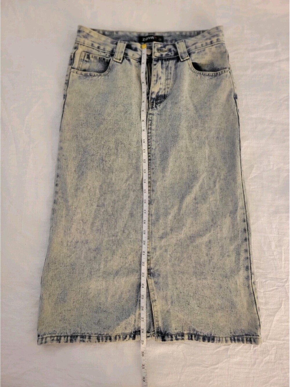 ZOYA Women’s Size 3 Acid Wash Jean Skirt High Rise Light Wash Y2K